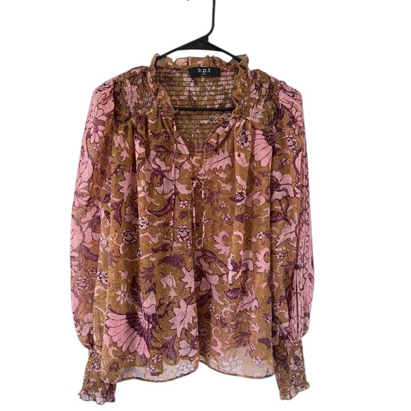 Tuckernuck O.P.T Tie Neck Floral Blouse - Picture 3 of 9